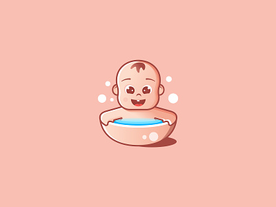Bubble Baby baby baby shower bath bubble cartoons character children kids logo spa vector