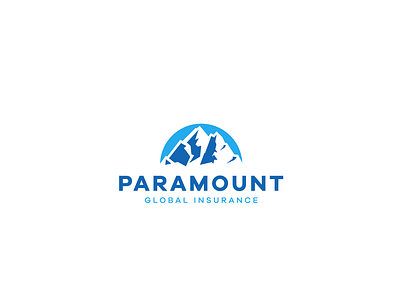 Paramount Global Insurance design flat illustration logo minimal mountain vector