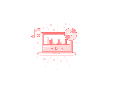 Music Full Time apple cd design dvd flat icon illustration itunes listen logo macbook minimal music music art music player play playlist sing song vector