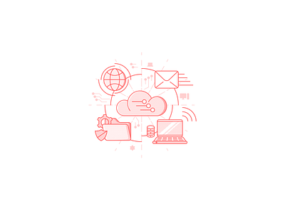 Safe Cloud branding cloud data database design flat icon illustration logo minimal safe safety search secure server storage symbol ui vector web