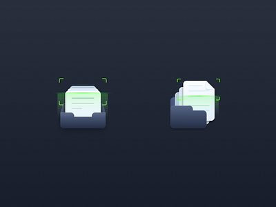 Scan folder design fold icon illustration scanner vector