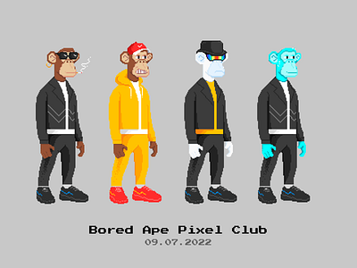 Bored Ape Pixel Protraits ape character comic design illustration nft pixel