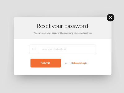 Reset Password clean design flat interface minimal modal ui ux web website whiteapp