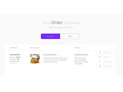 Order Summary Page clean design flat interface minimal order order page ui ux web website white