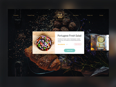 Flavrz Restaurant app card design food minimal responsive sketch ui ux web webdesign website