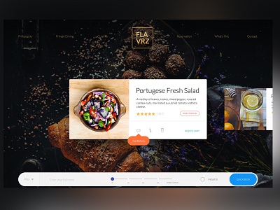 Flavrz Drble2 card clean design food order restaurant slider ui ux web webdesign website