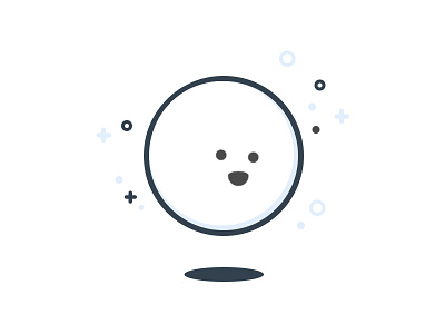 Character adobe ball character flat icon illustration illustrator line icon moon simple white