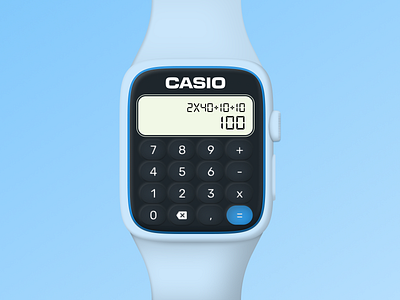Casio calculator - Daily UI 004 app apple watch calculator challenge concept daily ui figma mockup neuomorphism ui design watch