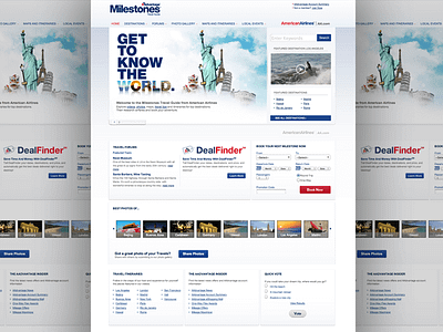 Milestones for American Airlines AAdvantage program creative direction website