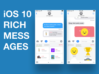 iOS 10 Rich Messages ios messages ui ux