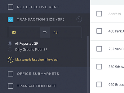 Filters validation