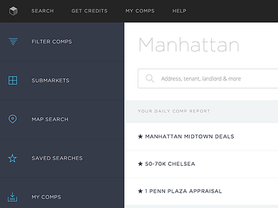 Compstak Dashboard backbone comps dashboard gotham svg ui