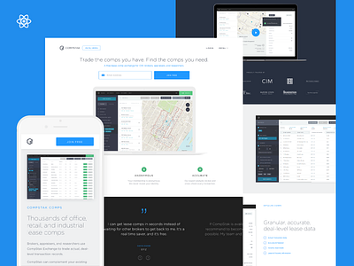 CompStak Products Landing Pages compstak landing page less product reactjs responsive svg typography ui ux