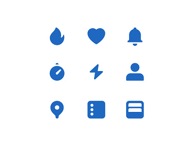 Icon Beblue app beblue clock fire flash icon family like love notification pin profile wallet