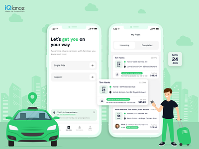 KGo_Mobile App | Taxi Booking App | iQlance Solutions android app app design branding design app graphic design iphone taxi booking app ui uiux web design