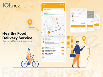Healthy Food Delivery | Food Delivery | iQlance Solutions android app design food delivery ap illustration iphone mobile uiux web design