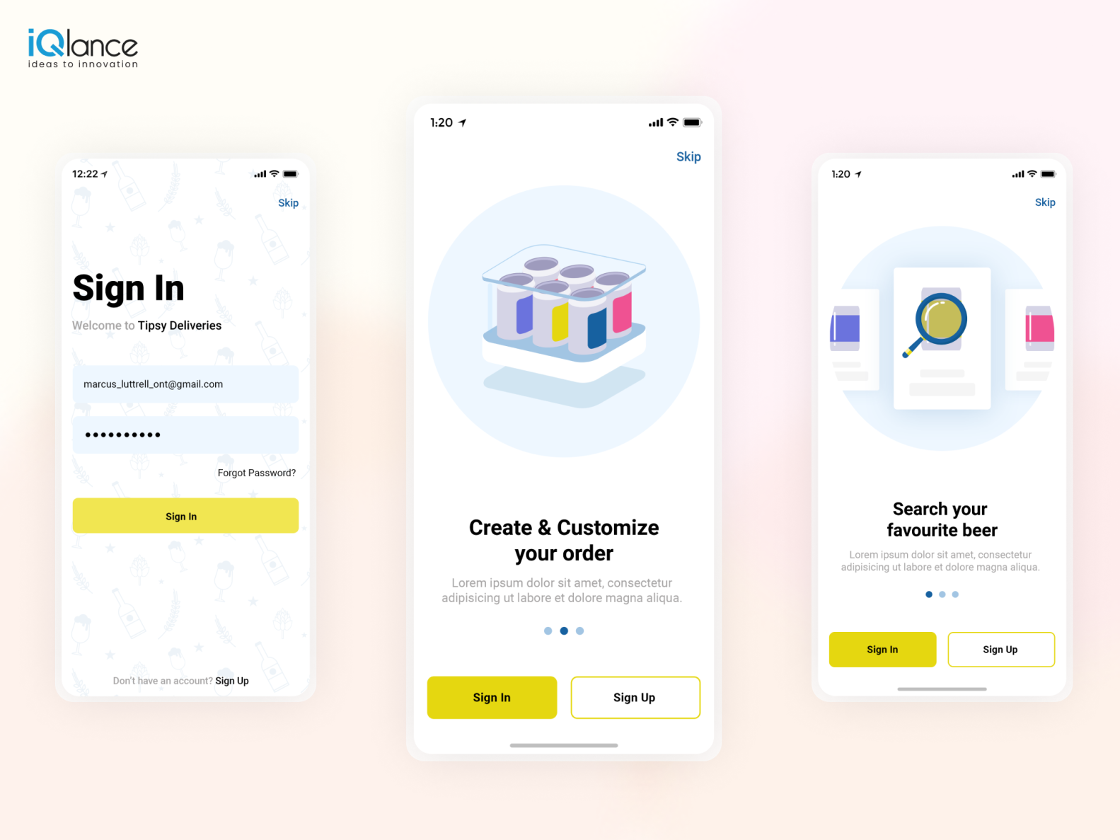 Tipsy_Mobile App Beer Delivery App iQlance Solutions by iQlance