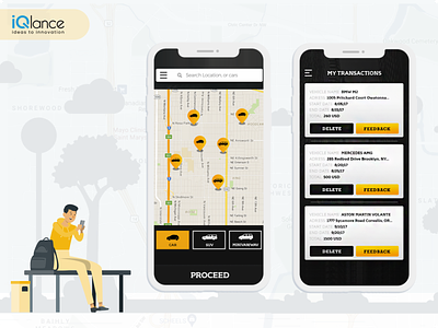 Shiffty_Taxi Booking | UI/UX | iQlance Solutions android app app design design illustration iphone logo mobile ui ux web design