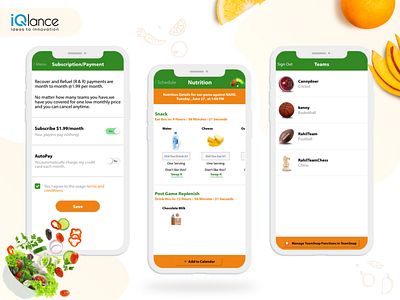 Sports Nutrition_ Mobile App | UI/UX | iQlance Solutions android app app design design iphone logo mobile ui ux web design
