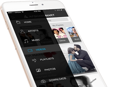 Afghansmart - Music App Design android app design iphone mobile music app web design