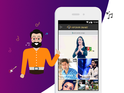 Afghansmart app design desktop fluent listen love music player ui ux