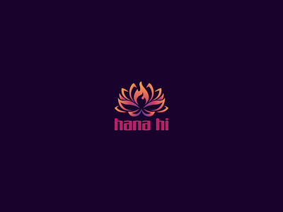 hana hi branding design fire fire flower flame flame logo logo logo design logo mark lotus lotus flower vector