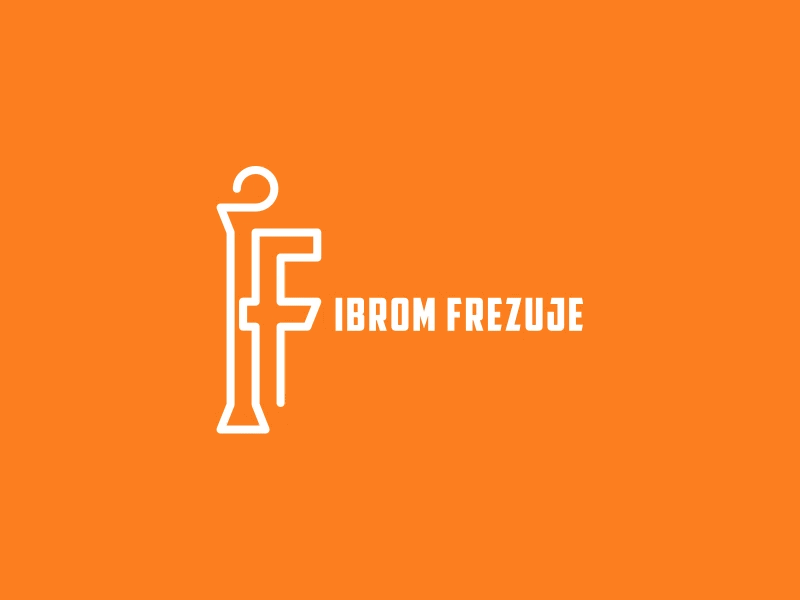 Ibrom Frezuje animated animated gif animated logo animation branding design gif line line logo logo logo design logo mark one line one line mark orange vector