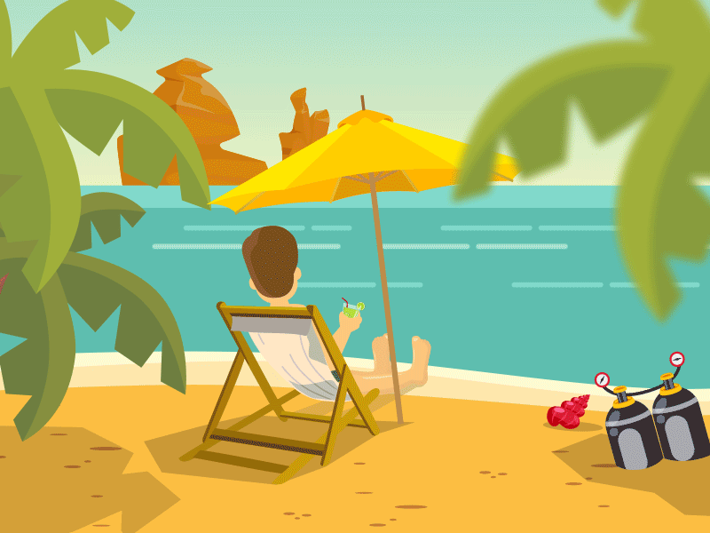 Vacations animation beach boy characterdesign characters creative creativeart motion motiongraphics