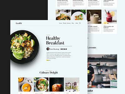 Food Website banner cooking fitness food header healthy interface ui ux web design website