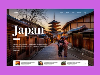 Travel Website inspiration interface japan modern photography travel uxui website