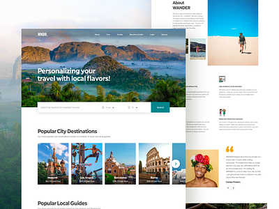 WNDR Travel Website airbnb design guide inspiration interface landing page listing travel ui ux website