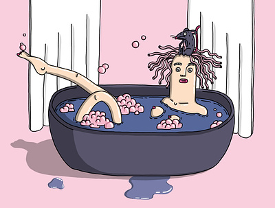 Bubblegirl_rat bath bubble character characterdesign digital drawing fun funny girl illustration rat woman