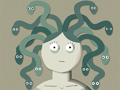 Medusa animal animation character design eyes face funny god illustration medusa motion snakes