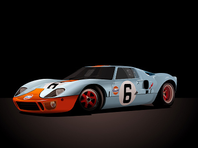 Ford GT 40 - Vector Illustration car car illustration ford fordgt40 realistic sportscar vector car