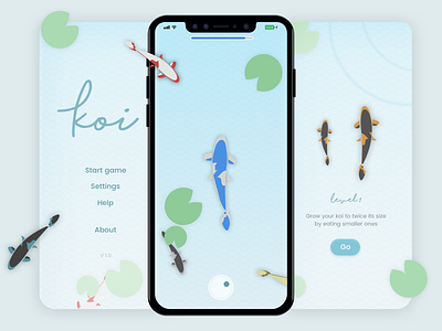 Koi 1.0 app fish game design illustration interaction design iphonex koi ui water