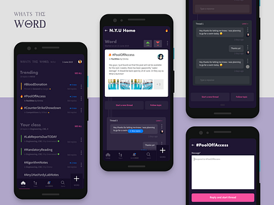 Whats The Word app chat community concept concept design hashtag interaction design noticeboard ui uiux ux
