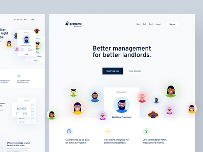 Landing Page Concept for getHome Business