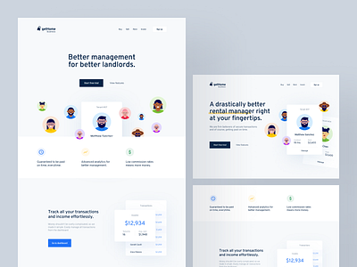 Landing Page Concepts app branding cards clean concept design homepage illustration indentity interface landing page layout minimal saas startup ui ux web web design website