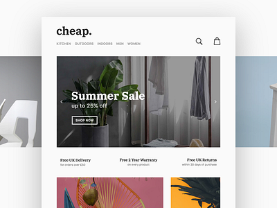 E-Commerce Website Landing Page clean commerce ecommerce grid minimal product shop ui ux website