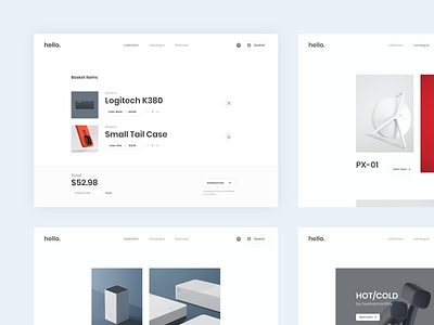 Hello. Basket Page cart clean concept ecommerce grid layout product shop startup store ui ux website
