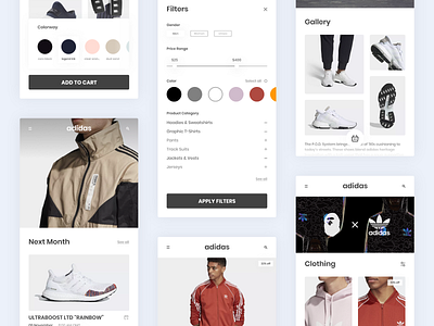 Adidas App Concept 👟 adidas app branding clean clothing concept ecommerce flat layout shop ui ux