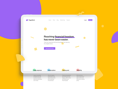 PiggieBank Website Concept bank clean concept design figma finance flat layout minimal ui ux web website