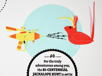 Save the Date: Jackalope Hunt detail design illustration letterpress poster