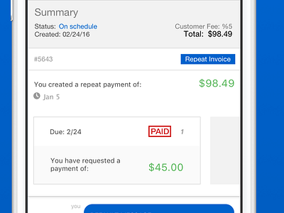 Repeat Invoice Detail app design ios iot iphone mobile startup ui ux