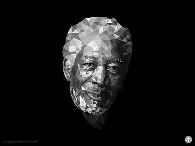 Morgan freeman design illustration polygon art portrait art vector