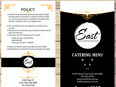 Catering Menu Design design flyer food menu