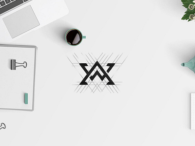 AW Concept logo logogrid monogram