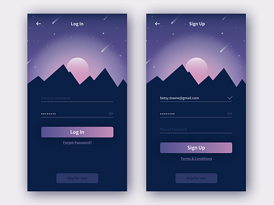 DreamStream App (Personal Project) : : Log In/Sign Up