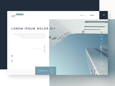 Architectural Serenity architecture button grid home landing page menu minimal navigation ui ux web website