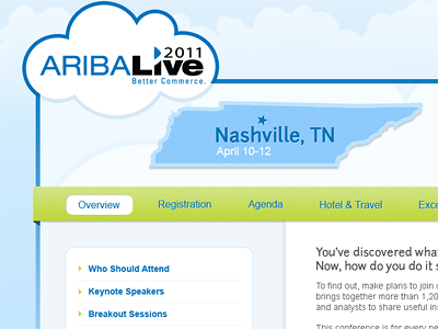 Ariba Conference clouds lime green website